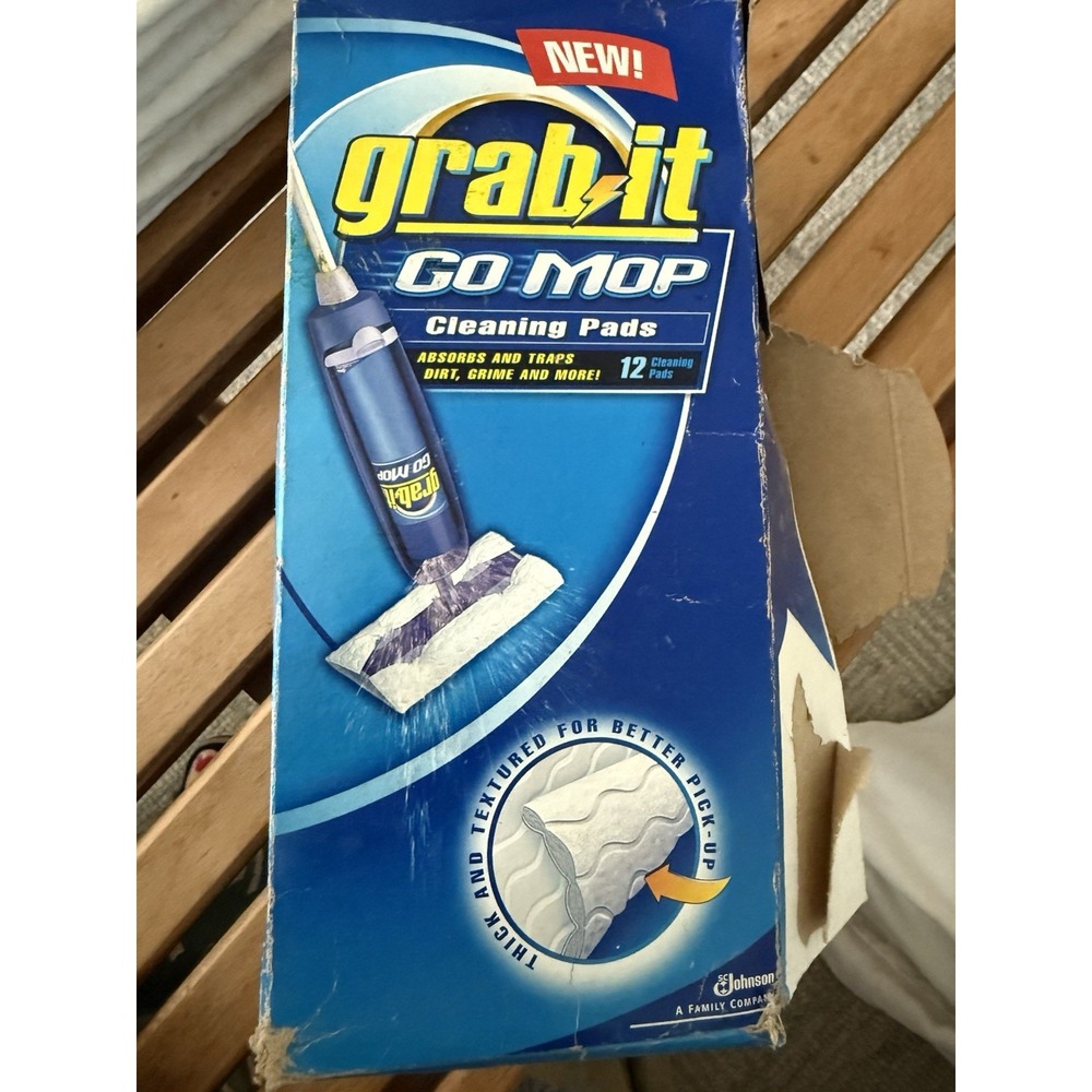 Discontinued Grab It Go Mop Mopping System Cleaning Refill Pads Box of 10 New